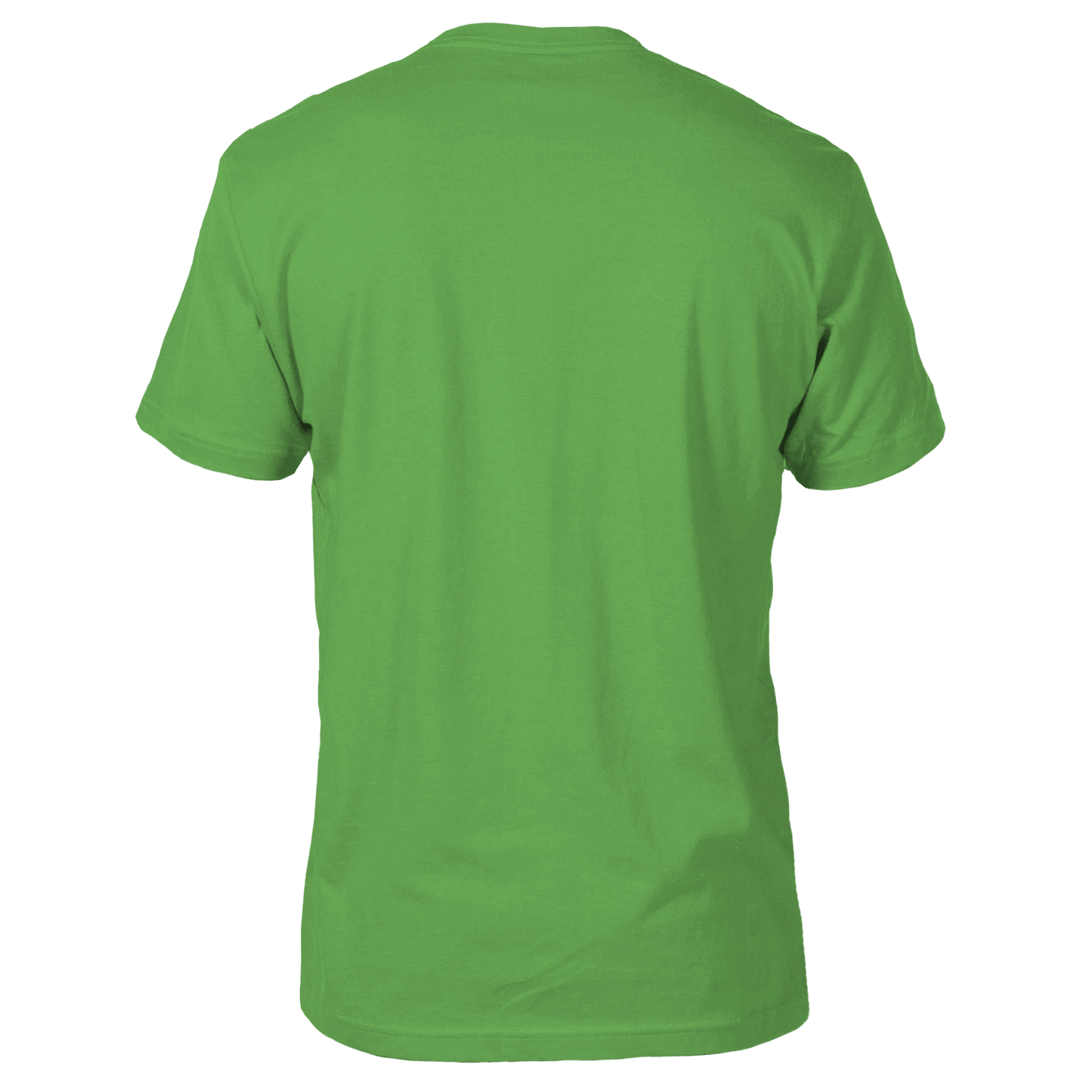 Back view showing a plain color tee.