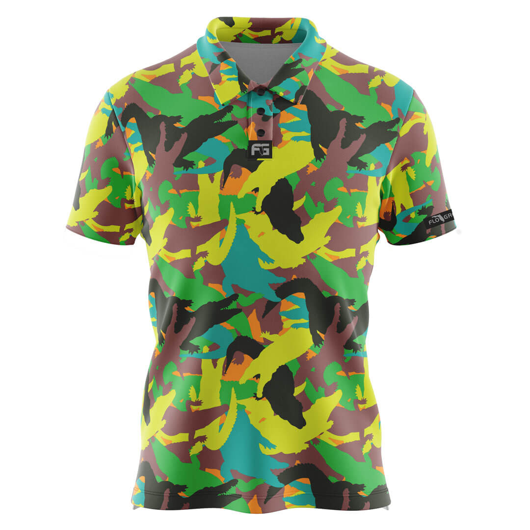 Cocktail Camo Gator Golf Polo