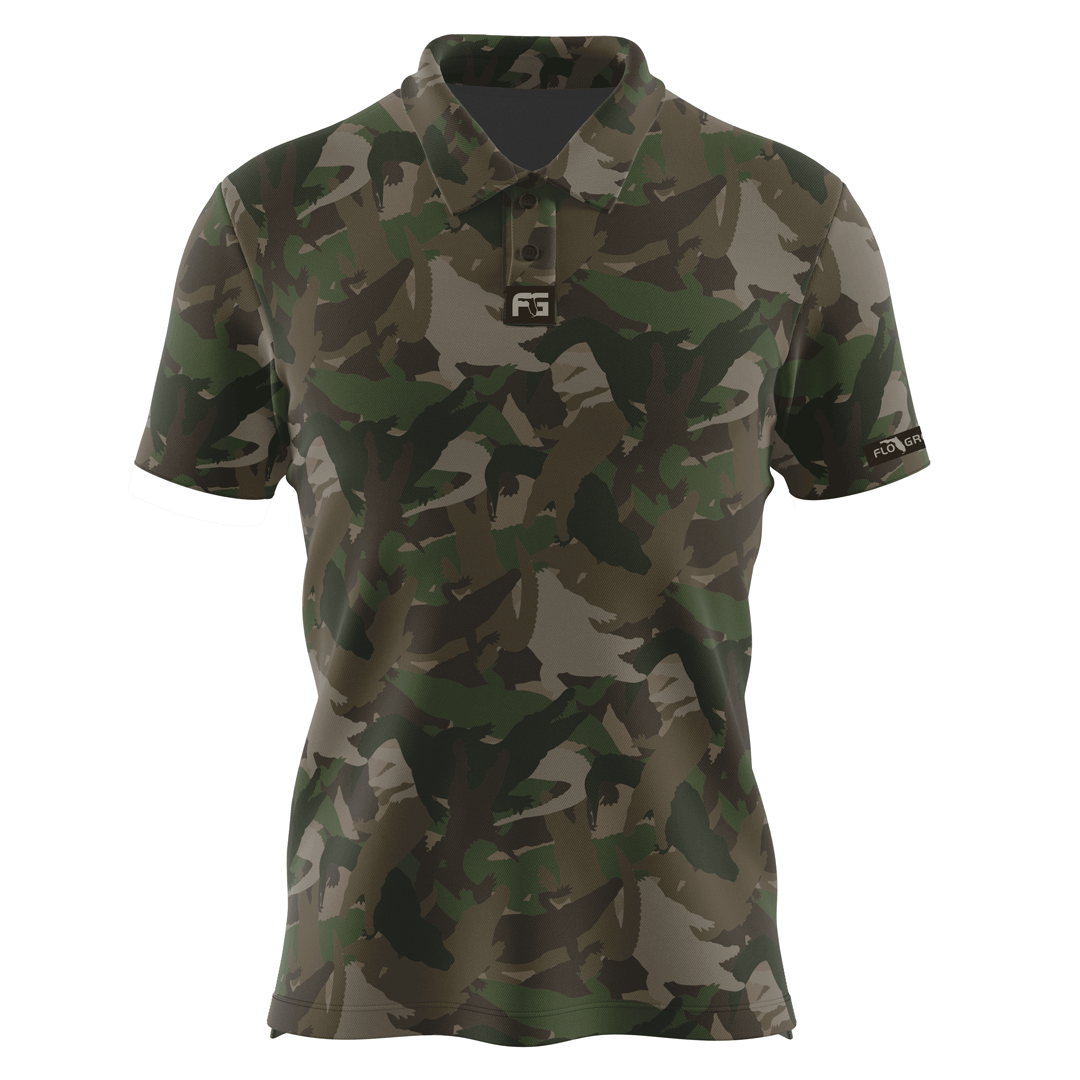 Camo Gator Golf Polo