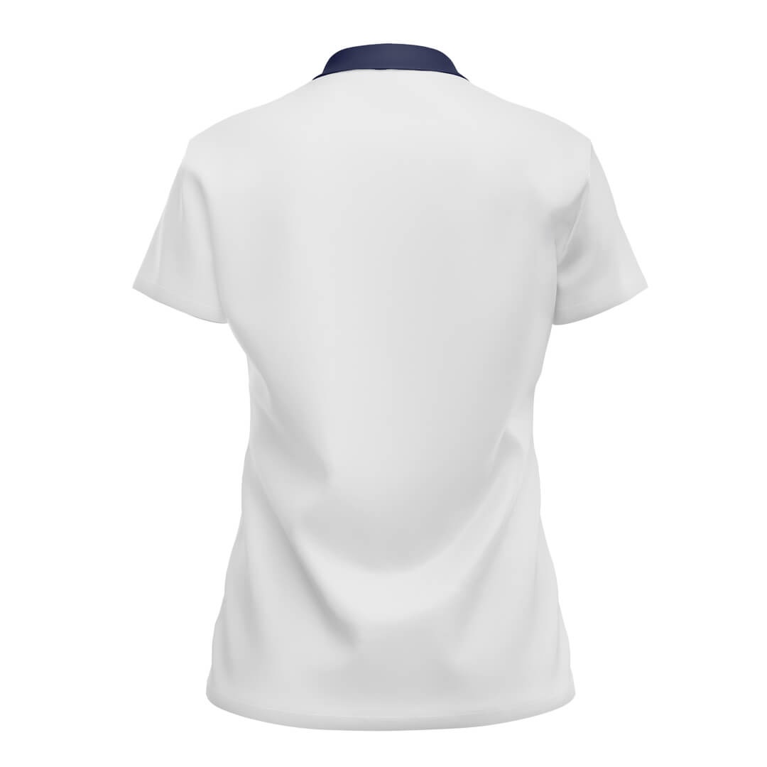 Back view featuring plain white