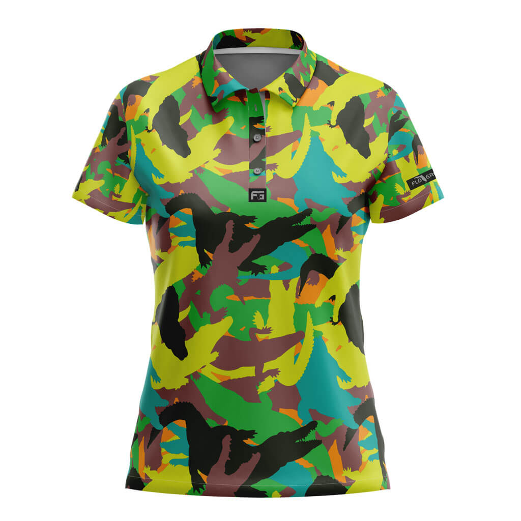 Cocktail Camo Gator Women's Golf Polo