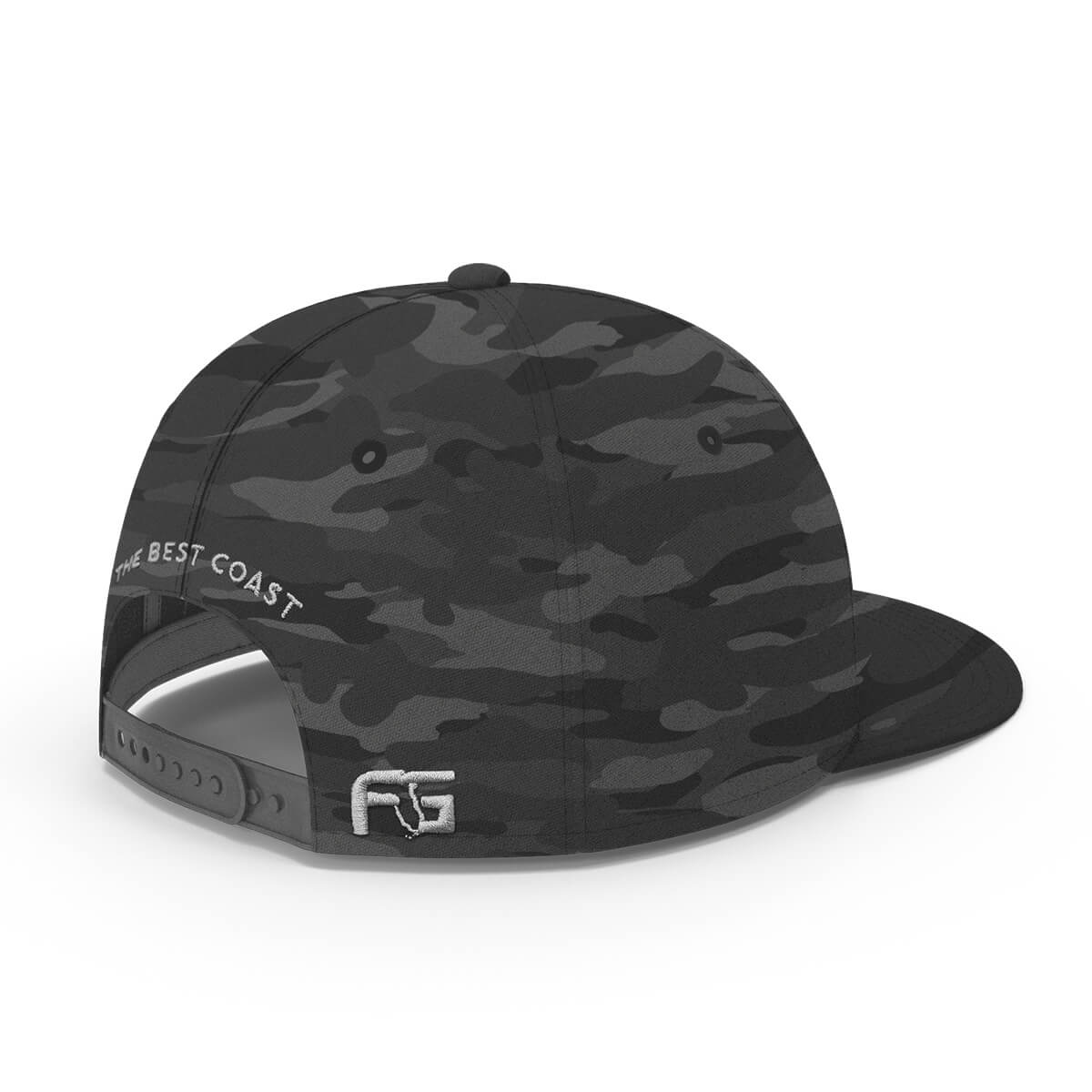 Black Camo Leather Hat