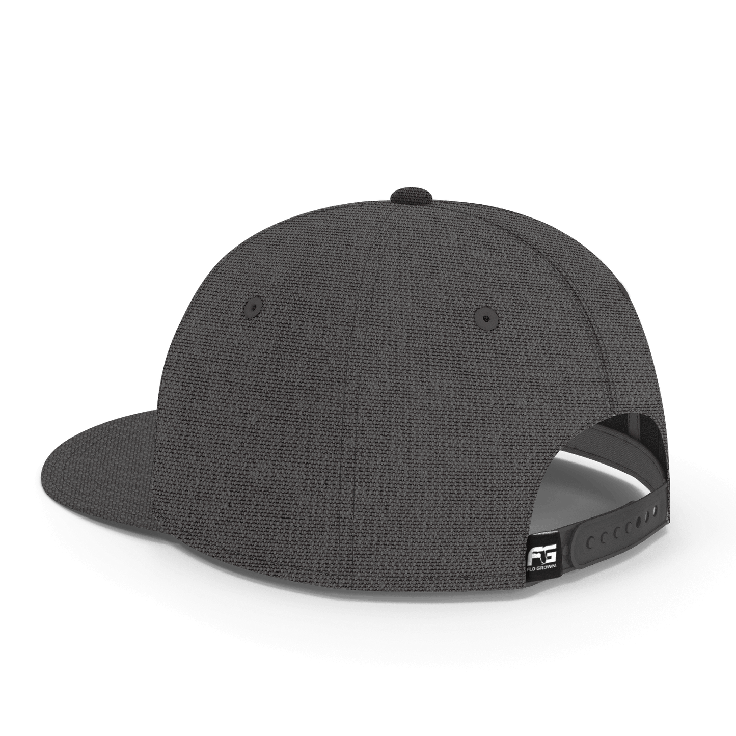 Back view showing a canvas back and snapback.