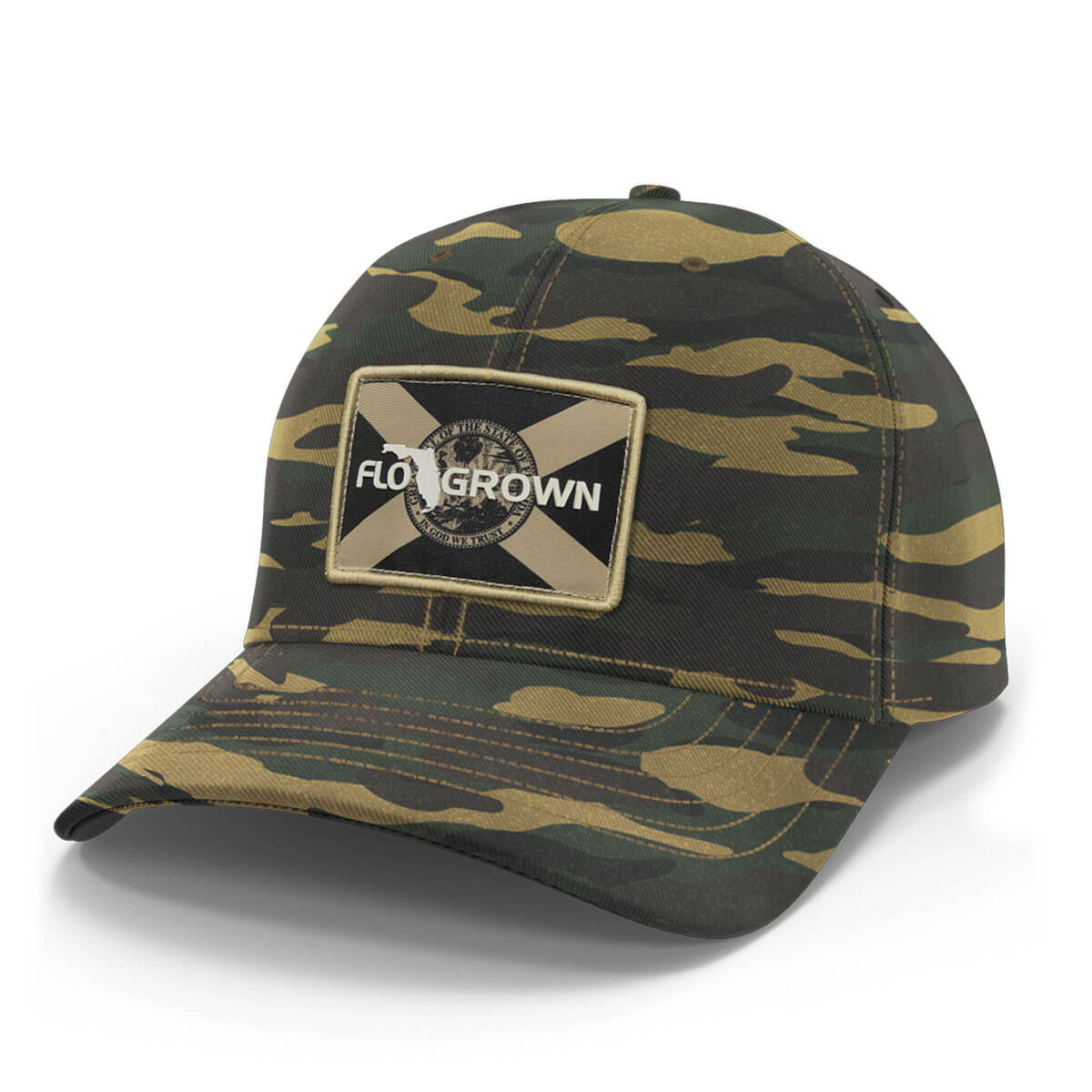 Faded Gold Tonal Camo Flag Hat