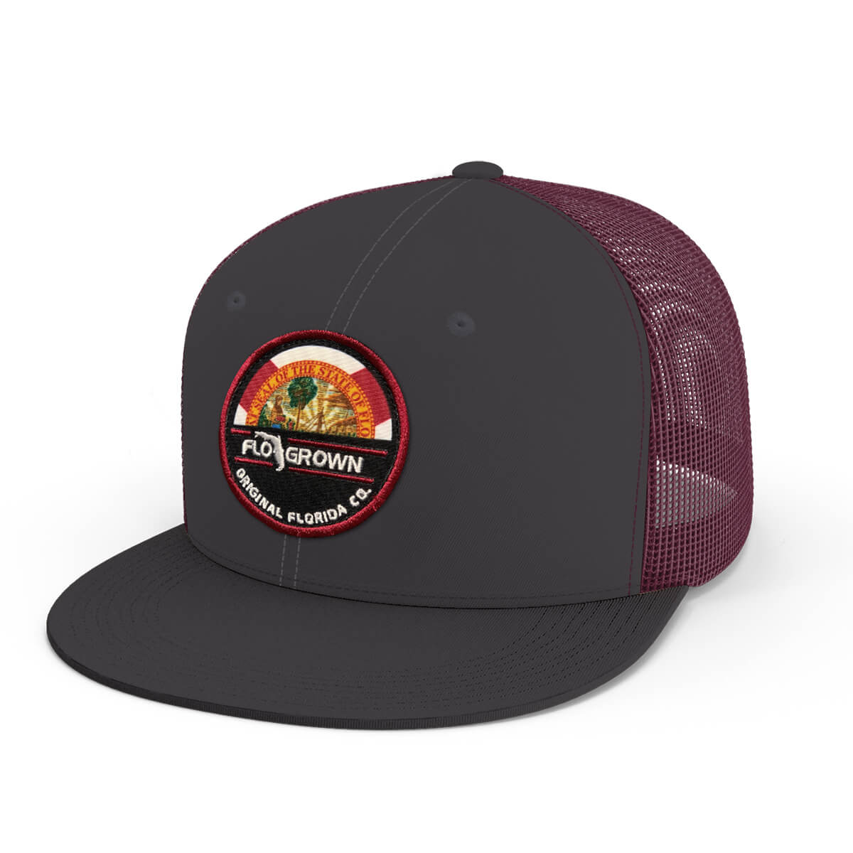Half Flag Patch Red Mesh Hat