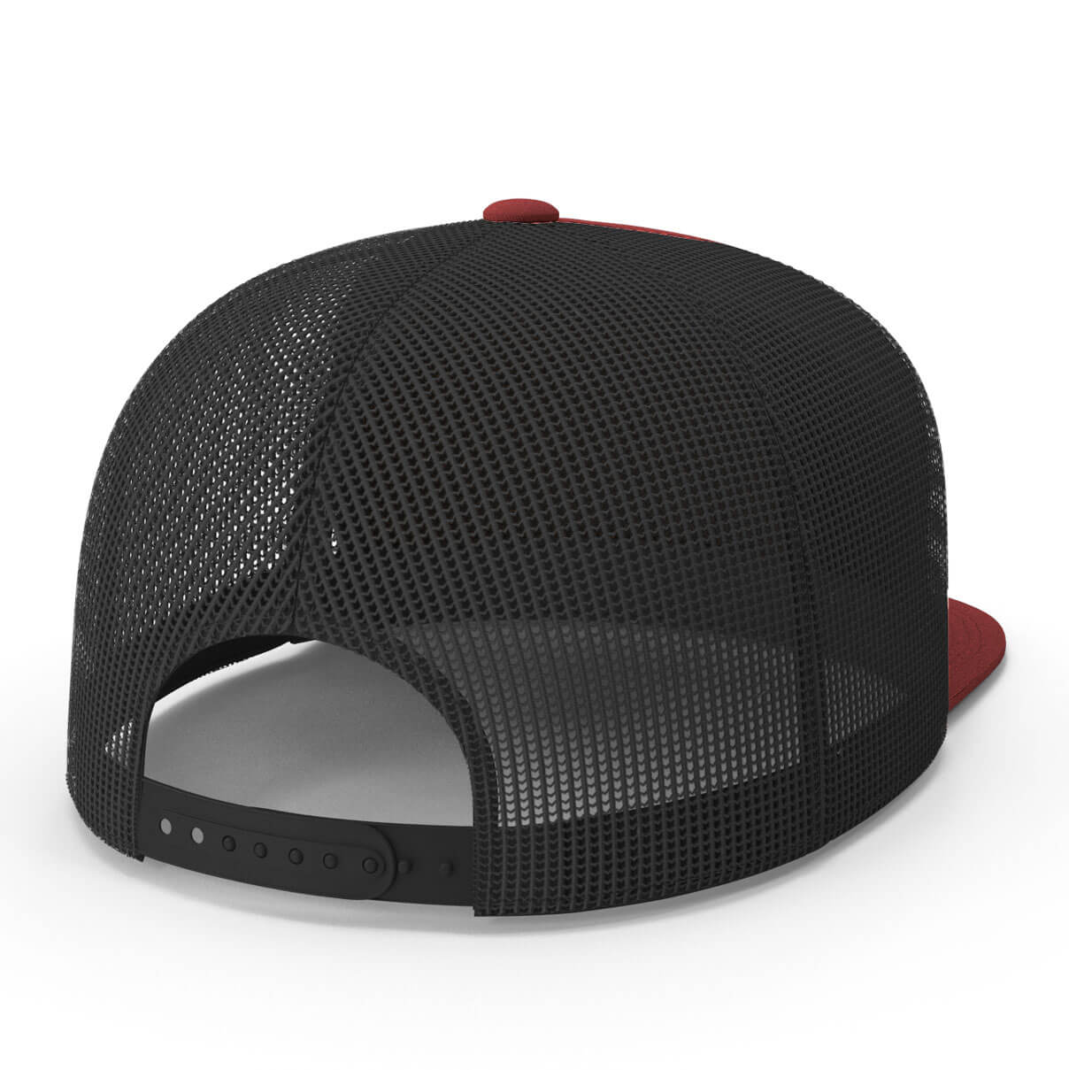 Back view featuring a black mesh backing with snapback.