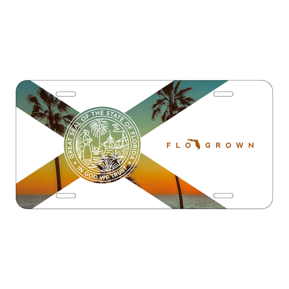 Golden Sunset License Plate