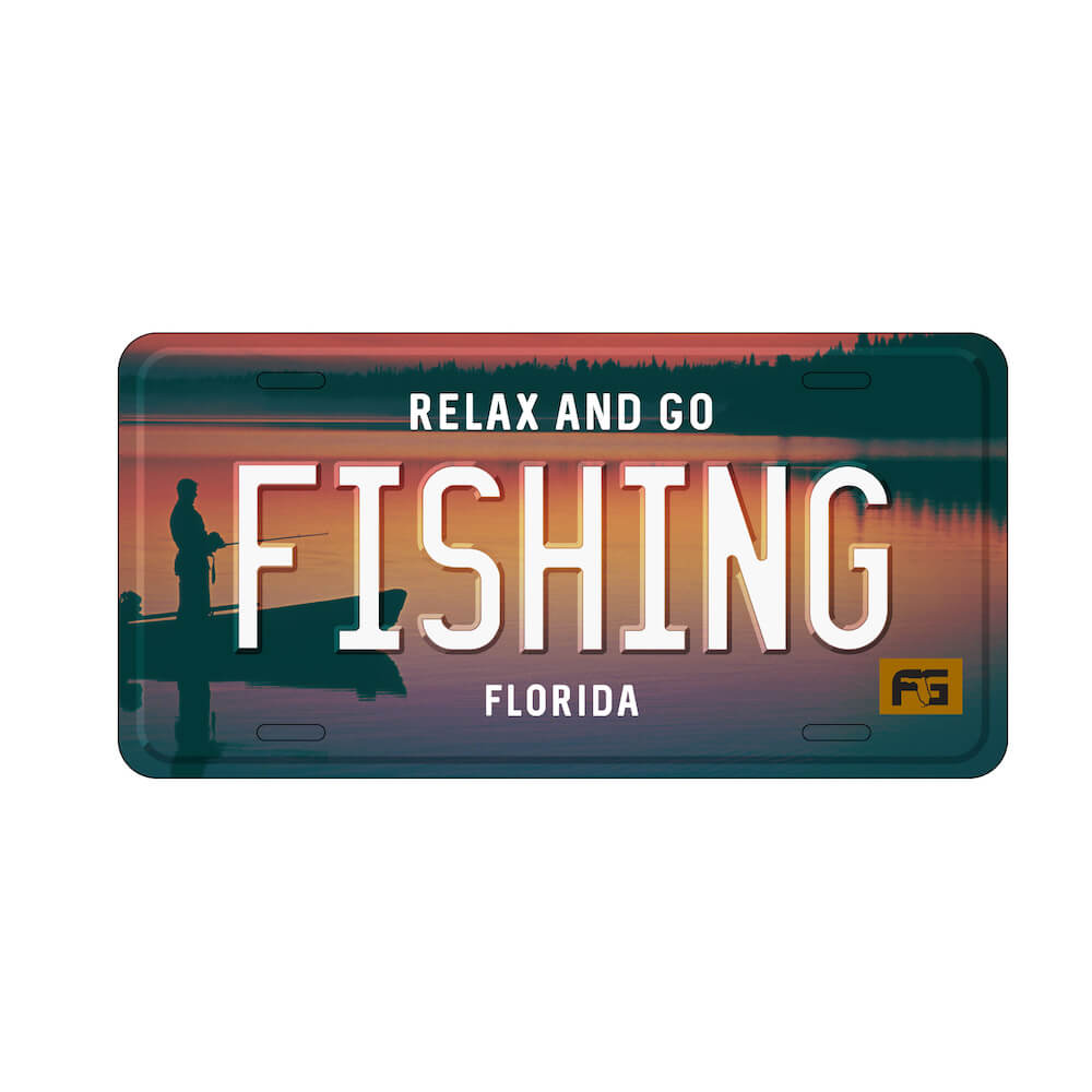 Relax and Go Fishing License Plate – FloGrown
