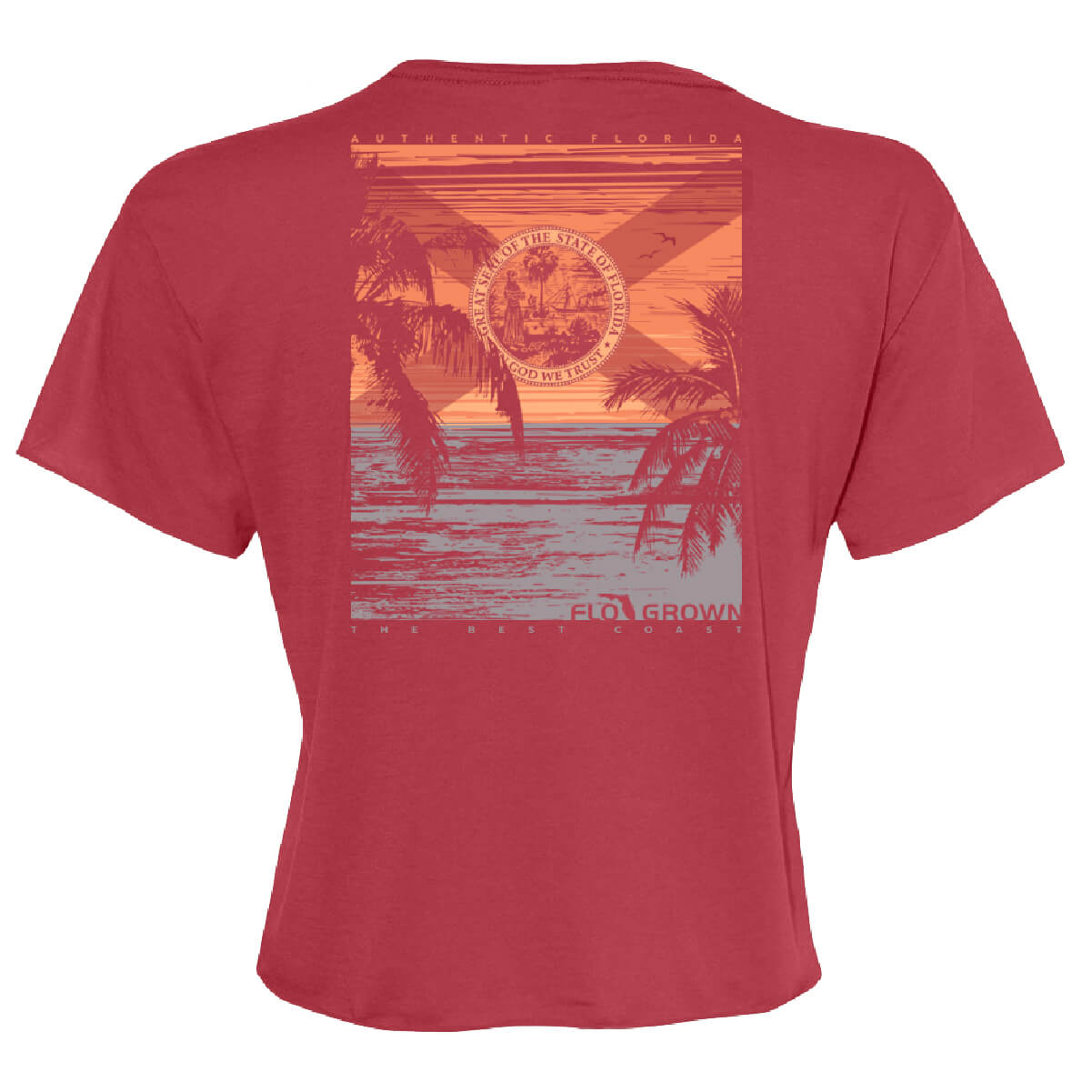 Retro Beach Poster Crop Top