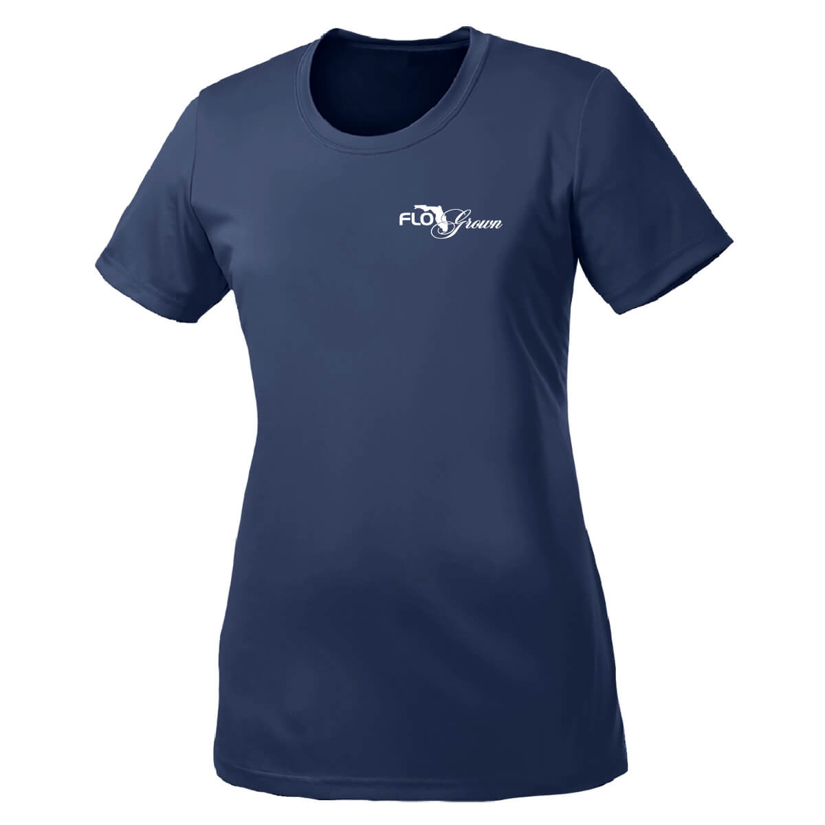 Front view with a FloGrown logo on the left chest