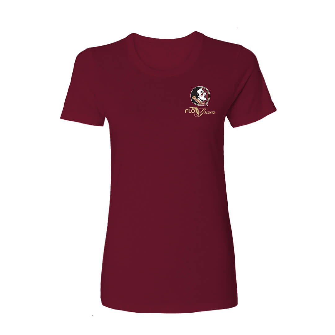 Florida State Seminoles Hibiscus Flag Fitted Women's Tee