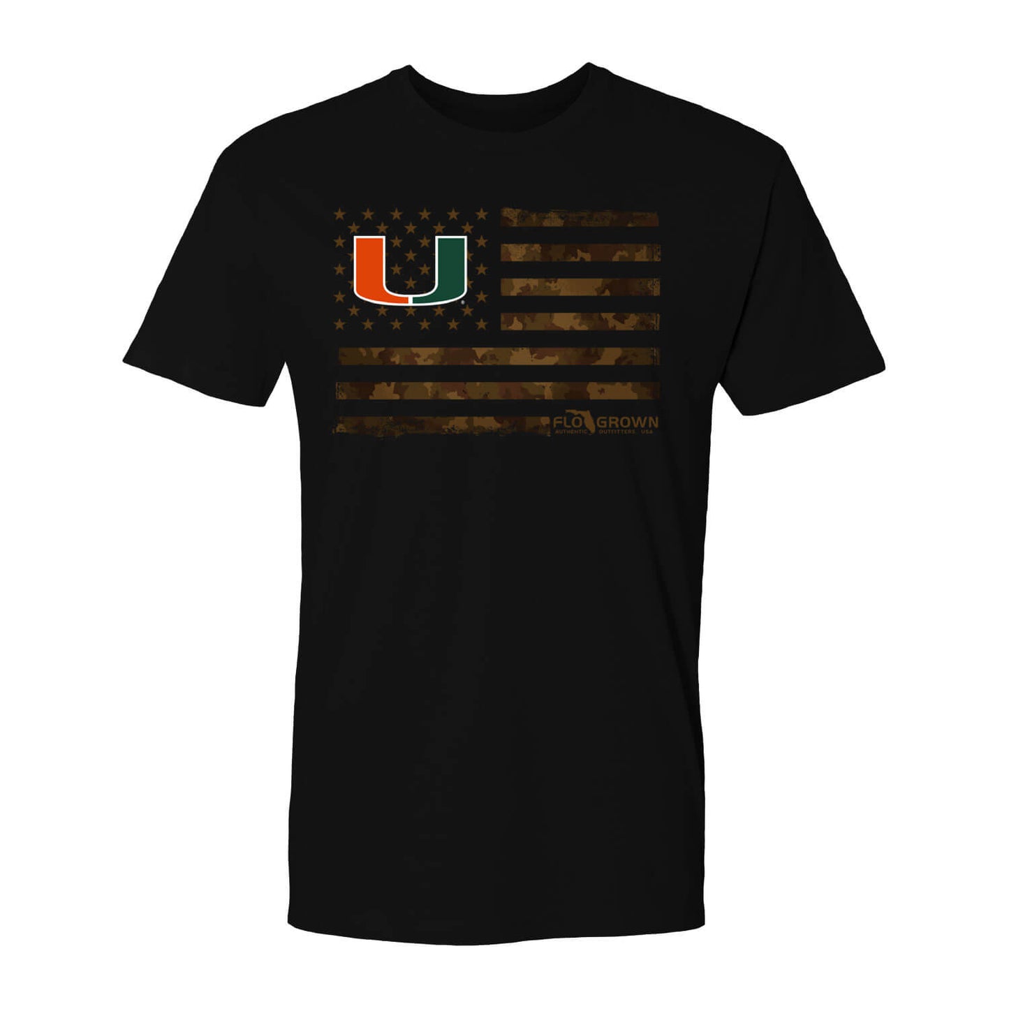 Miami Hurricanes US Camo Flag Color Tee