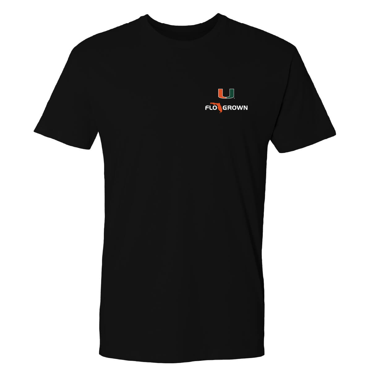 Front view with the UM and FloGrown logos on the left chest.