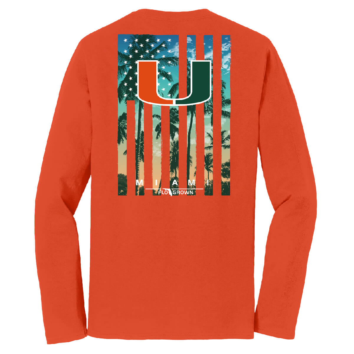 Miami Hurricanes Blue Skies Flag Long Sleeve