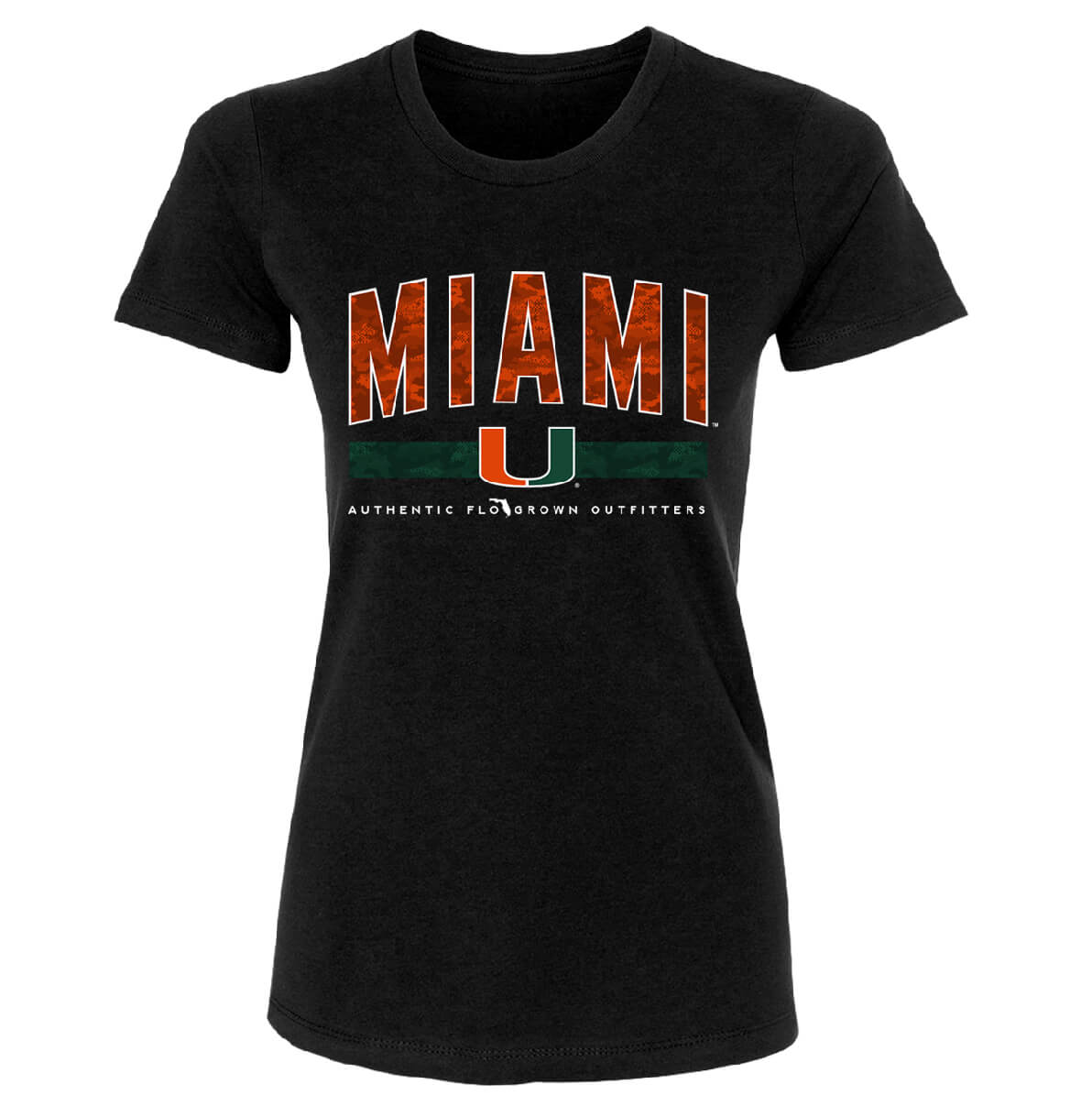 Miami Hurricanes Camo Type Women's Tee