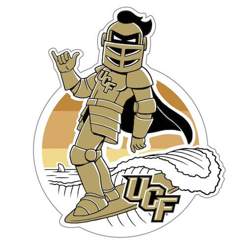 UCF Knights Knightro Surfer Decal
