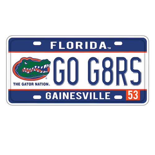 Florida Gators License Plate Decal