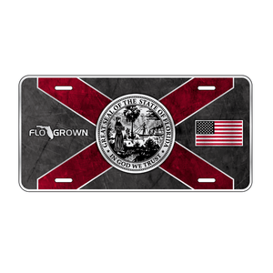 Red Lines License Plate