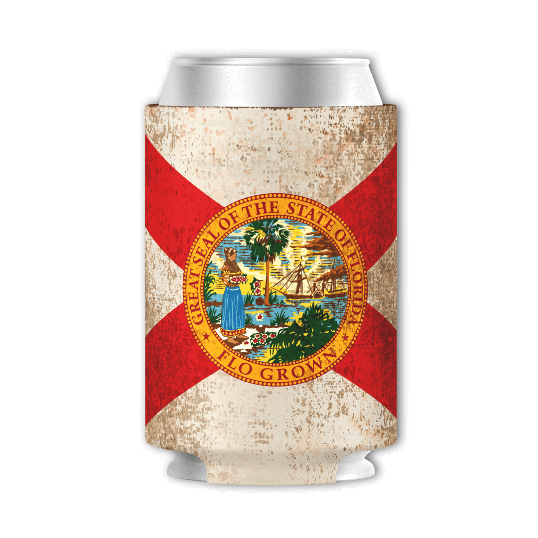 Grungy Florida Flag Koozie