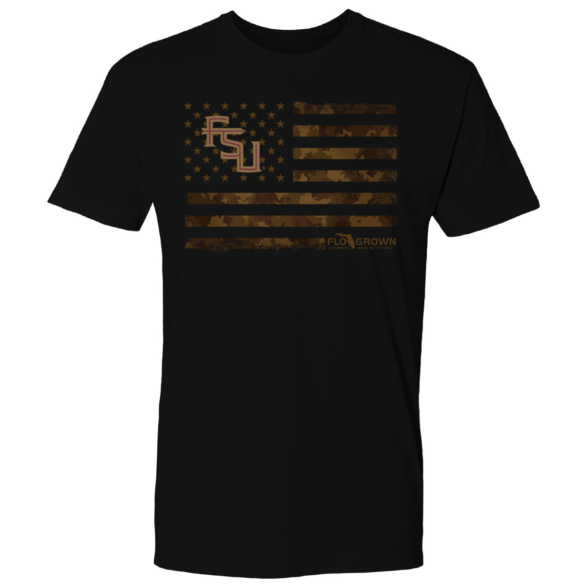 Florida State Seminoles US Camo Flag Color Tee