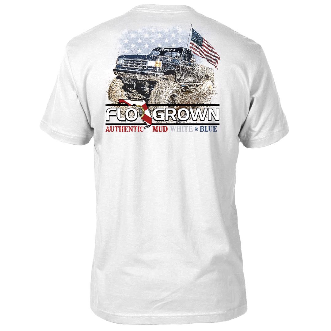 Mud White and Blue Tee (back)