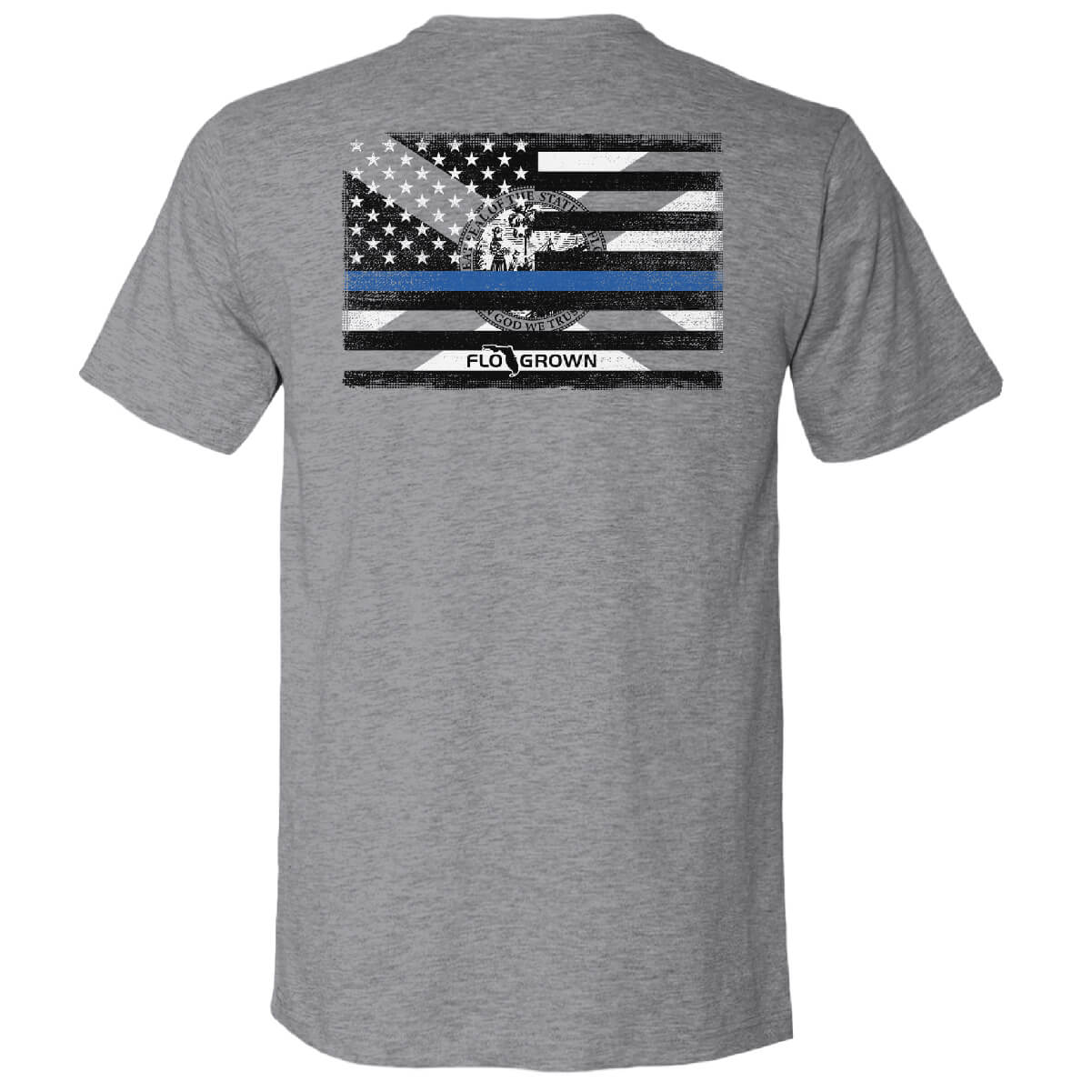 Gray Blue Line Flag Tee - Back