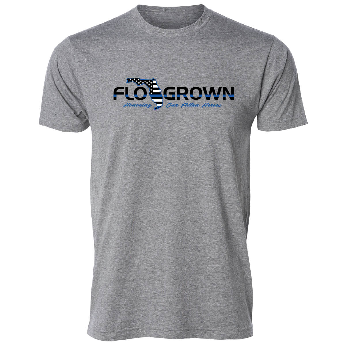 Gray Blue Line Flag Tee - Front