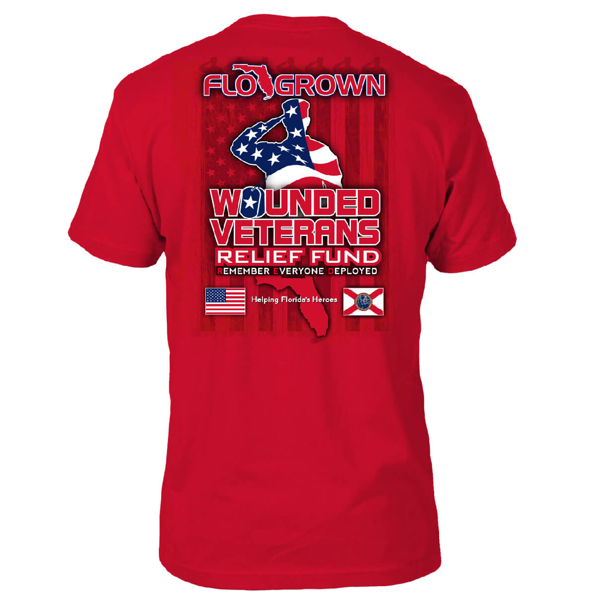 Wounded Veterans 21 Tee - Back