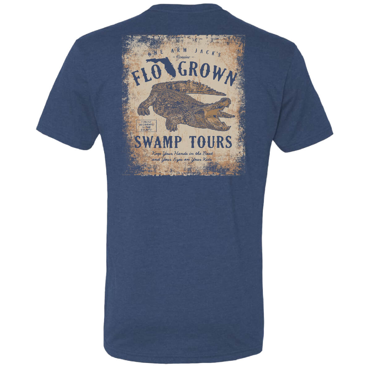 FloGrown Mens Swamp Tour Graphic T-Shirt - Blue - XX-Large
