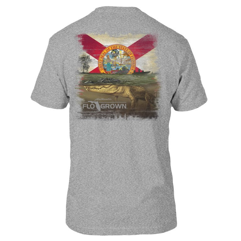 FloGrown Swimming Gator Tee (gray-back)