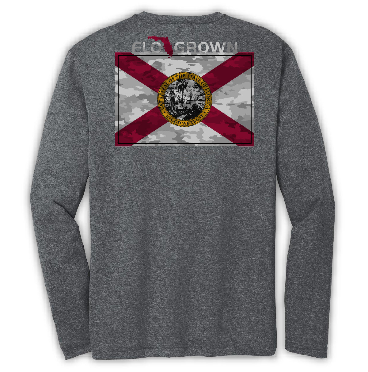 Grayscale Camo Flag Long Sleeve