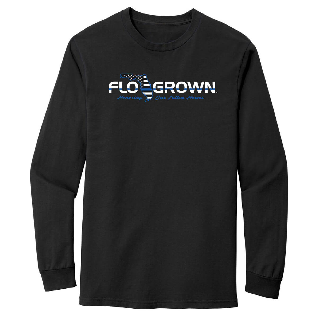 Blue Line Flag Mash Up Long Sleeve Tee - Front