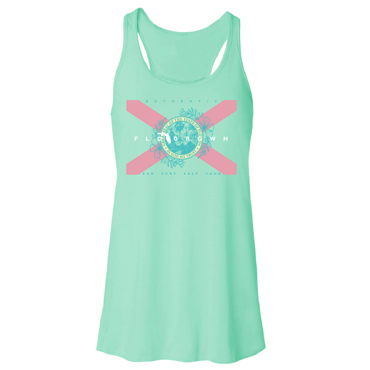 Floral Circle Flag Tank - Front