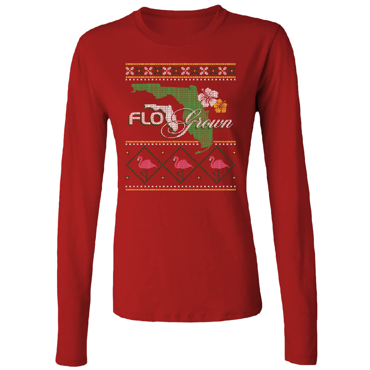 Christmas Flamingos Women's Long Sleeve