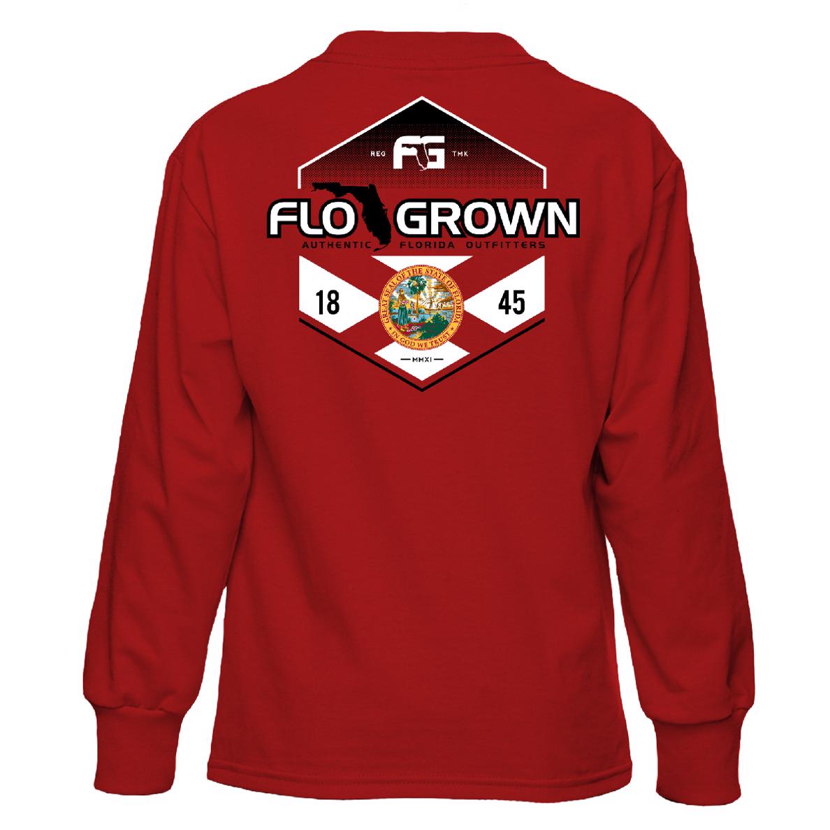 Poly Flag Split Youth Long Sleeve Tee (back)