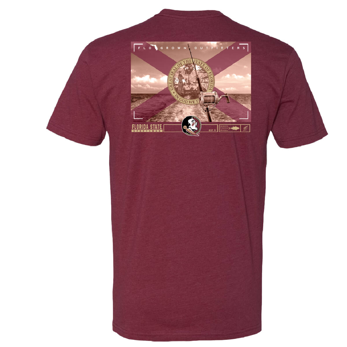 Florida State Seminoles Trolling Flag Tee - Back