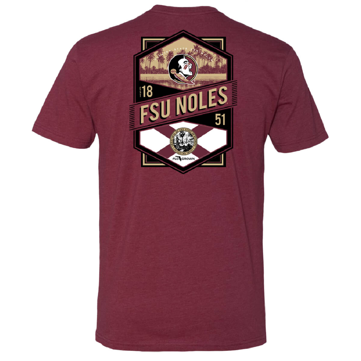 Florida State Seminoles Double Diamond Crest Tee - Back