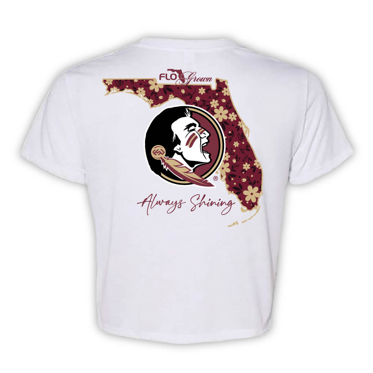 Florida State Seminoles Always Shining Floral Crop Top - Back