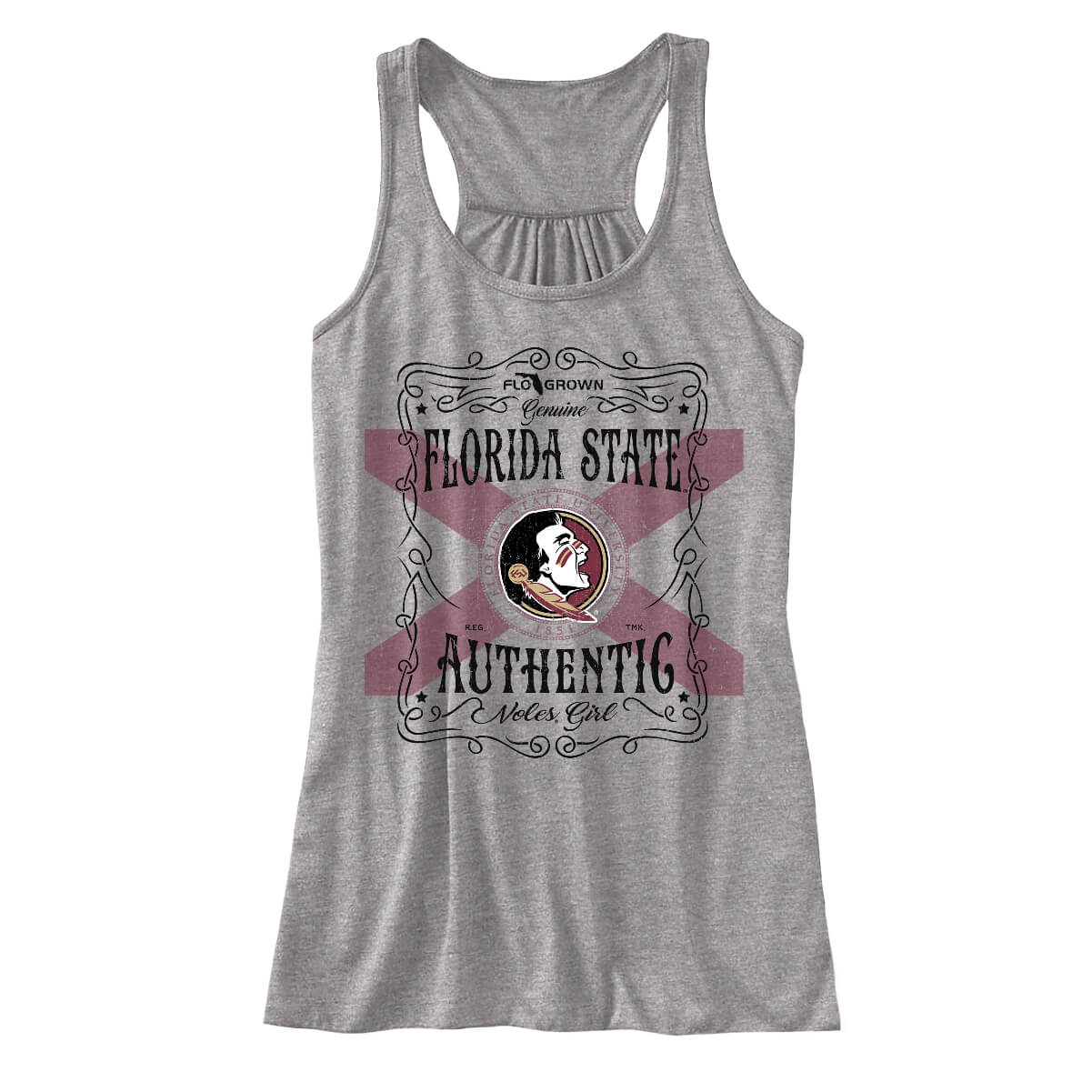 Florida State Seminoles Vintage Whiskey Label Womens Tank