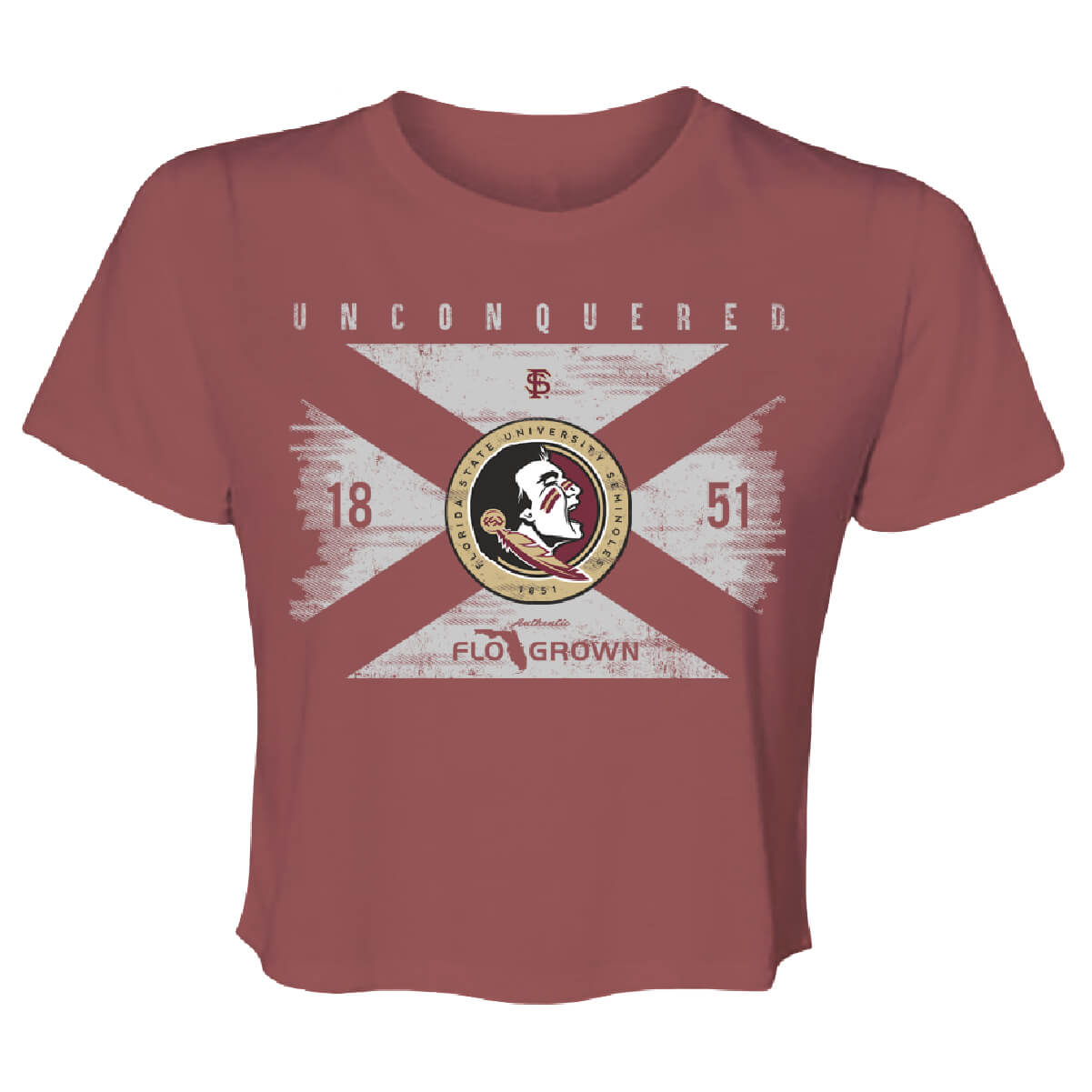 Florida State Seminoles Washed Flag Crop Top