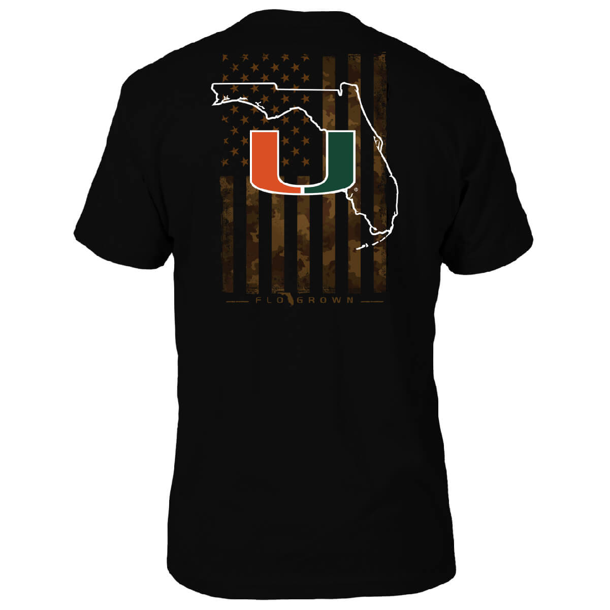 Miami Hurricanes US Camo Flag Tee - Back