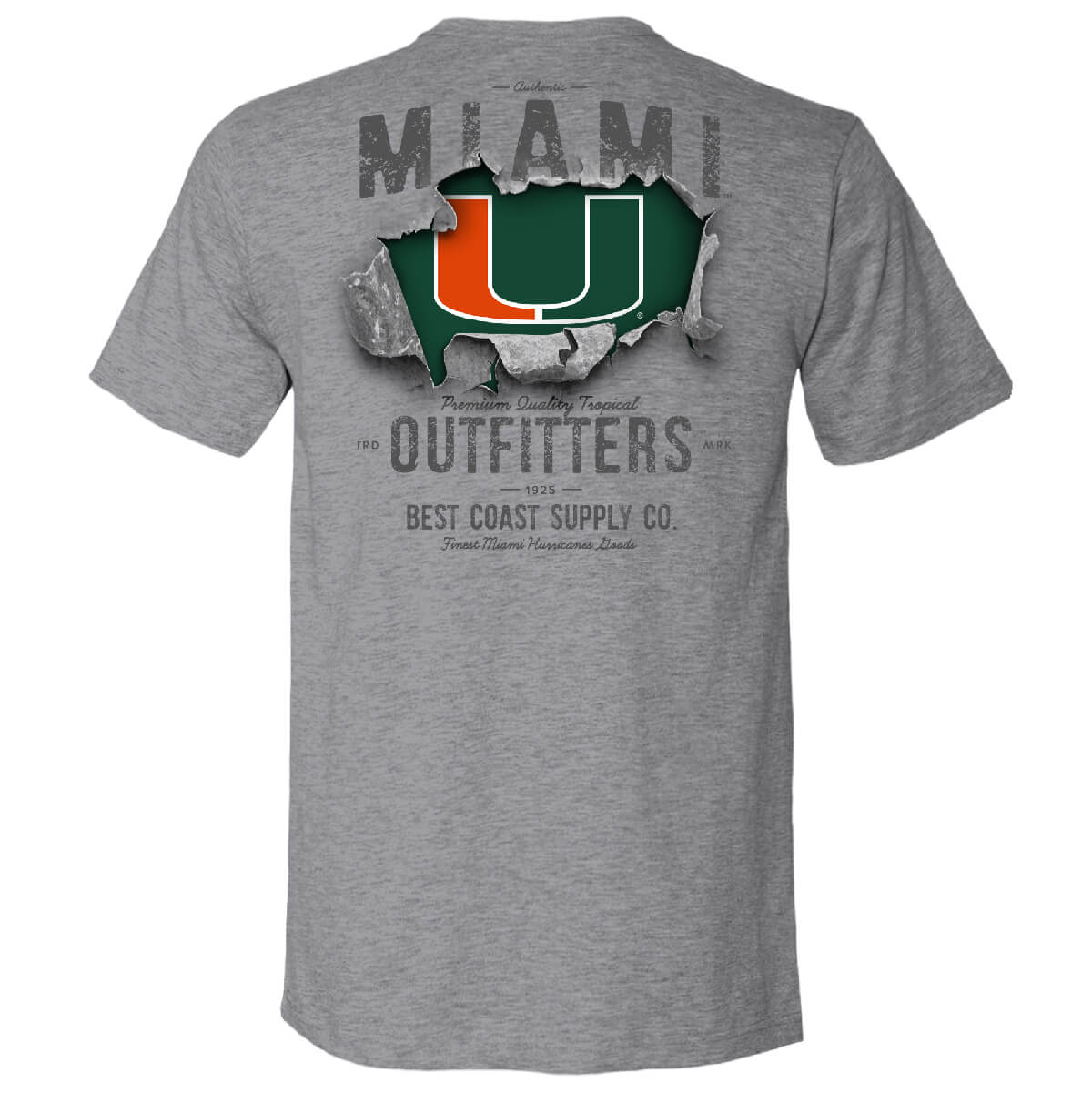 Miami Hurricanes Bursting Logo Tee - Back