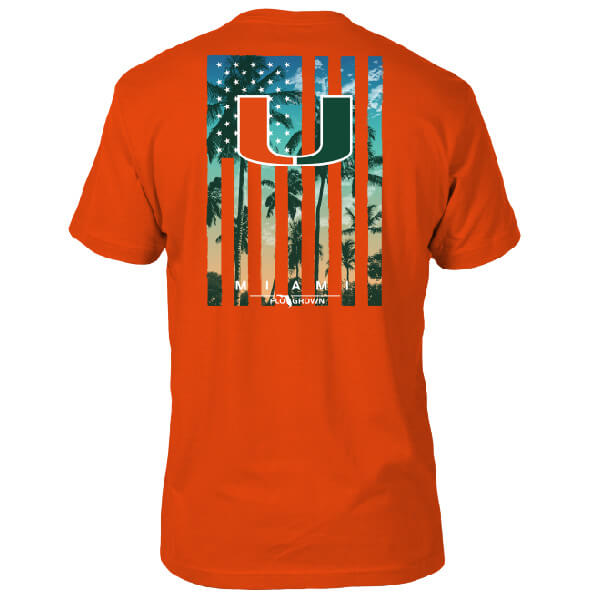 Miami Hurricanes Blue Skies Flag Tee - Back