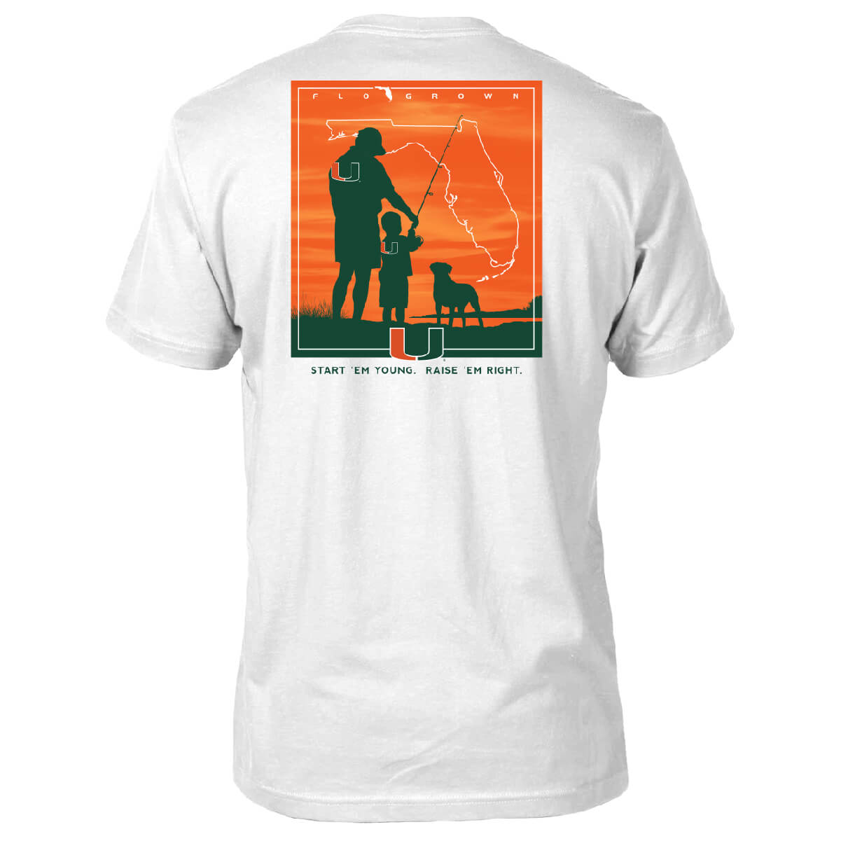 Miami Hurricanes Raise 'Em Right Tee - Back