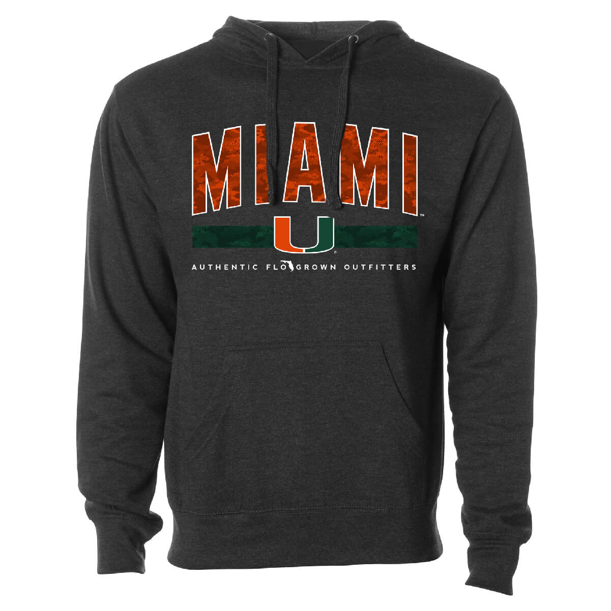 Miami Hurricanes Camo Type Hoodie