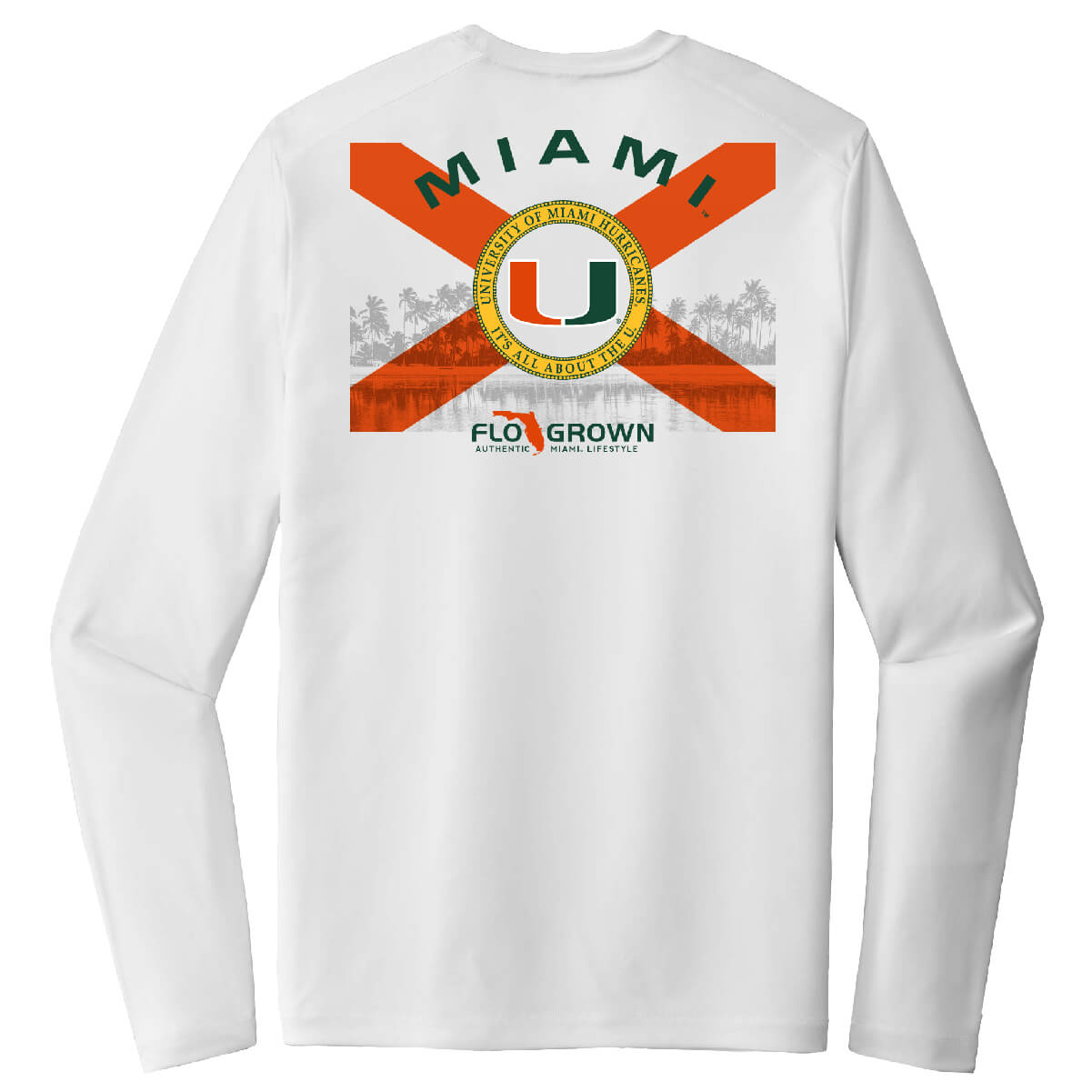 Miami Hurricanes Flag Beach Performance Tee