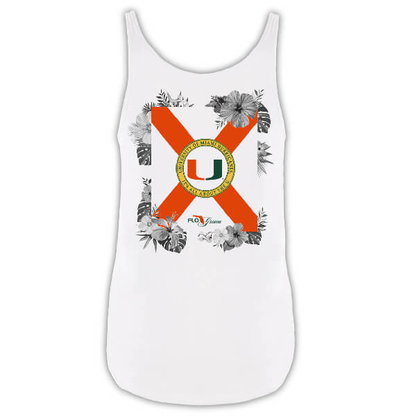 Miami Hurricanes Floral Flag Tank - Back