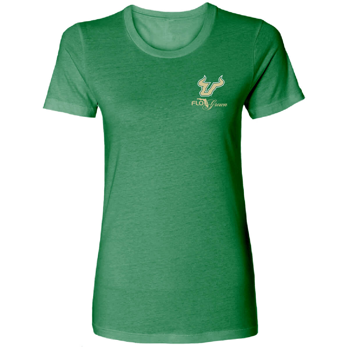 South Florida Bulls Hibiscus Flag Fitted Women's Tee