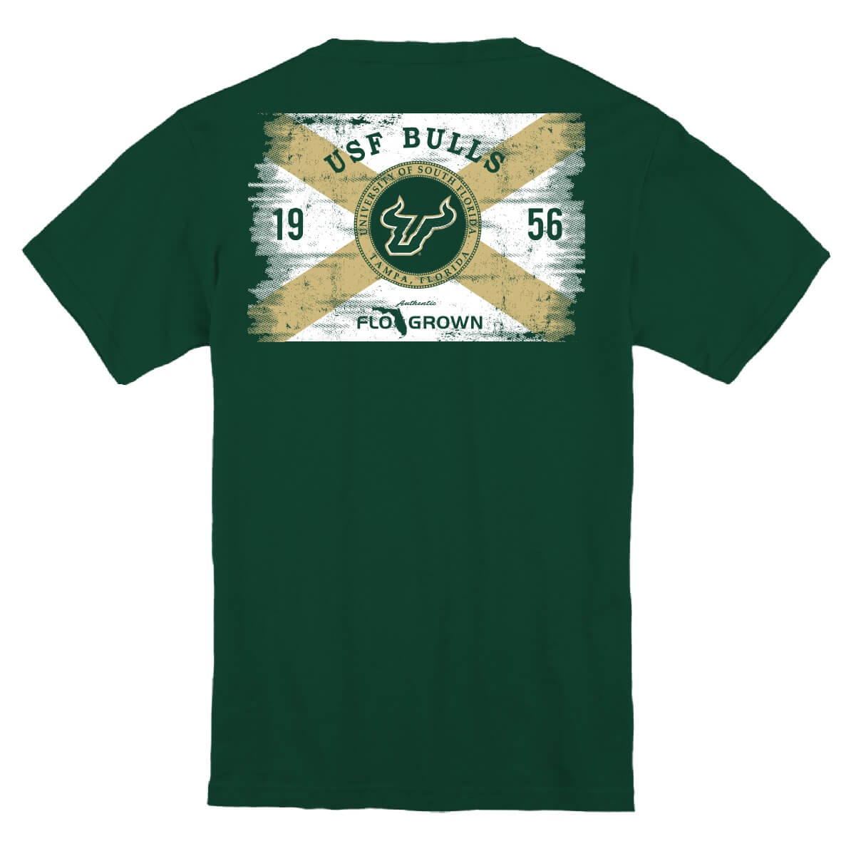 South Florida Bulls Washed Flag Youth Tee - Back