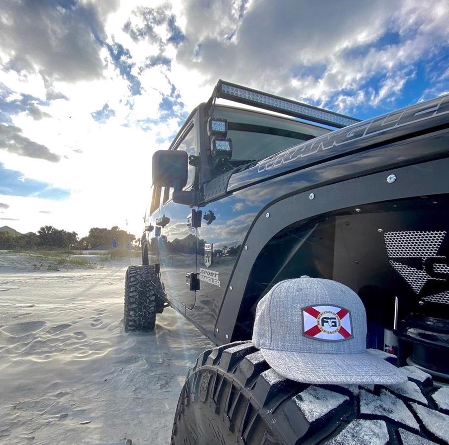 Flag Shield Hat on the Tire